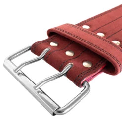 Double Prong Belt, Wine Red Colour, 10MM - IPF Approved -Strength Shop BEL 10MM DP WINERED S Shop 4