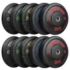 Crumb Bumper Plates W/ Colour Coded Dots, 5kg-25kg Or 150kg Set -Strength Shop CRUMB SET