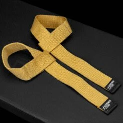 Originals Lifting Straps, Gold - Cotton -Strength Shop Gold Deadlifting Straps V4