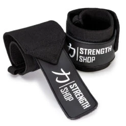Heavy Black Wrist Wraps - IPF Approved – 60cm/90cm -Strength Shop Heavy White Black V1.1 30cm Thumbnail