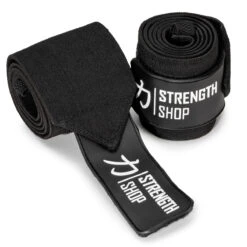 Heavy Black Wrist Wraps - IPF Approved – 60cm/90cm -Strength Shop Heavy White Black V1.3 90cm Thumbnail