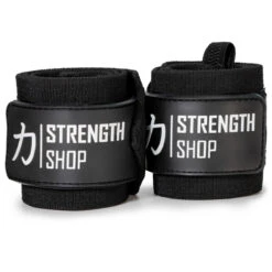 Heavy Black Wrist Wraps - IPF Approved – 60cm/90cm -Strength Shop Heavy White Black V5
