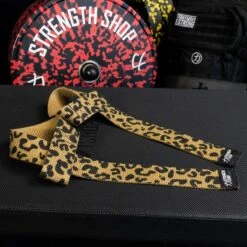 Originals Lifting Straps, Leopard - Cotton -Strength Shop Leopard Print DL Straps V3