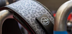 Dark Leo Lever Belt, 10mm - IPF Approved -Strength Shop Leopard print lever kettlebells 1