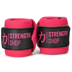 Medium Wrist Wraps, Pink, IPF Approved – 30cm/60cm -Strength Shop Medium Pink V5