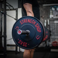 B-WARE Rubber Bumper Plates W/ Colour Coded Stripe, 5kg-25kg Or 150kg Set -Strength Shop ProductShots Shop S 1 1