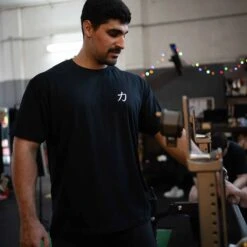 Strength Wear Logo T-Shirt V3 – Chikara -Strength Shop SHIRT STRENGTHSHOP LOGO ACTIONSHOT 3