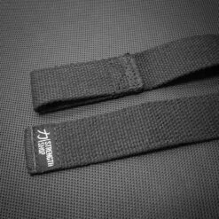 Originals Lifting Straps, Black - Cotton -Strength Shop SHOP LIFT STRAP BLACK THIN 3
