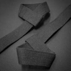 Originals Lifting Straps, Black - Cotton -Strength Shop SHOP LIFT STRAP BLACK THIN 4