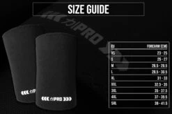 7mm PRO Elbow Sleeves - Extra Stiff Neoprene - FinalRep Approved -Strength Shop SHOP NEO ELB 7MM BLK STIFF SIZE GUIDE 74902422 b897 44e9 832f 60f329f4ad9a