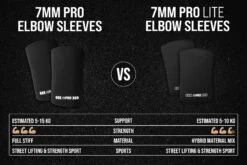 7mm PRO Elbow Sleeves - Extra Stiff Neoprene - FinalRep Approved -Strength Shop SHOP NEO ELB 7MM BLK STIFF 7 1