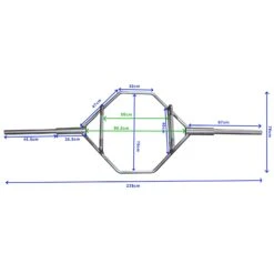 Heavy Duty Olympic Hex/Trap Bar - 2.38M -Strength Shop SKUBAR HEX TRAP 2.383