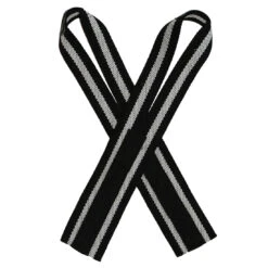 Zhang Kong ZKC Black/White Weightlifting Straps, Normal - Cotton
