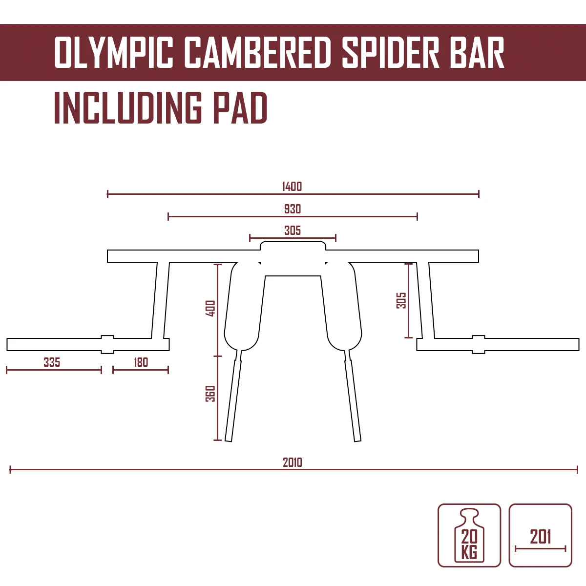 Olympic Cambered Spider Bar 4 Olympic Cambered Spider Bar - Image 2