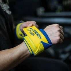 Ukraine Charity Wrist Wraps, 60cm - Medium, IPF Approved -Strength Shop WRIST WRAPS HEAVY UKR 1 1