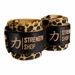 Medium Wrist Wraps, Leopard Print - IPF Approved, 30cm/60cm -Strength Shop WRIST WRAPS MEDIUM LEO 2