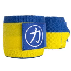 Ukraine Charity Wrist Wraps, 60cm - Medium, IPF Approved (Old Style) 10 Ukraine Charity Wrist Wraps, 60cm - Medium, IPF Approved (Old Style) -Strength Shop WRIST WRAPS MEDIUM UKRAINE 60 Shop 2