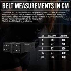 Double Prong Belt, All Black, 10MM - IPF Approved -Strength Shop belt soize chart 2 fec21e77 5197 40fe ab93 462bcdcc90cd