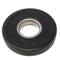 Rubber Coated Plates - Black, 1.25kg-5kg -Strength Shop black rubber fraction plates 1.25kg side 1 1