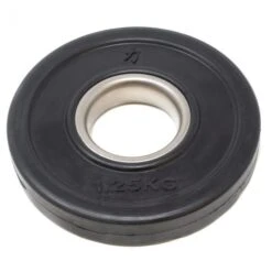 Rubber Coated Plates - Black, 1.25kg-5kg -Strength Shop black rubber fraction plates 1.25kg 1 1