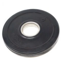 Rubber Coated Plates - Black, 1.25kg-5kg -Strength Shop black rubber fraction plates 2.5kg side 1 1