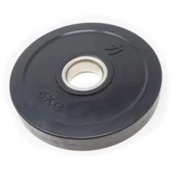 Rubber Coated Plates - Black, 1.25kg-5kg -Strength Shop black rubber fraction plates 5kg side 2