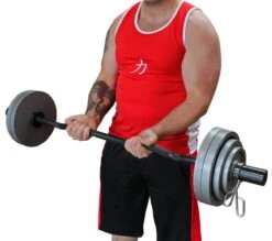 EZ Olympic Curl Bar, 6.7KG - E-Coat -Strength Shop ez curl bar action