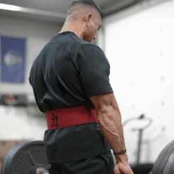 Wine-Red Lever Belt, 10mm - IPF Approved -Strength Shop powerlifting belt